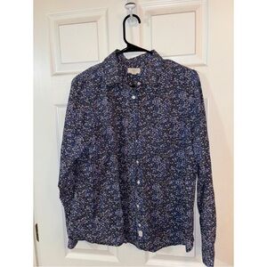 Lands' End Floral Button Down Shirt